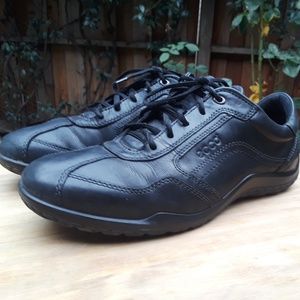 Ecco Mens Black Leather Casual Shoes